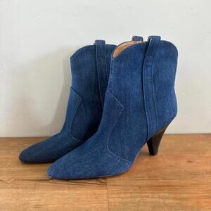 Marc Fisher Blue Denim Ankle Booties, NEW with Tag